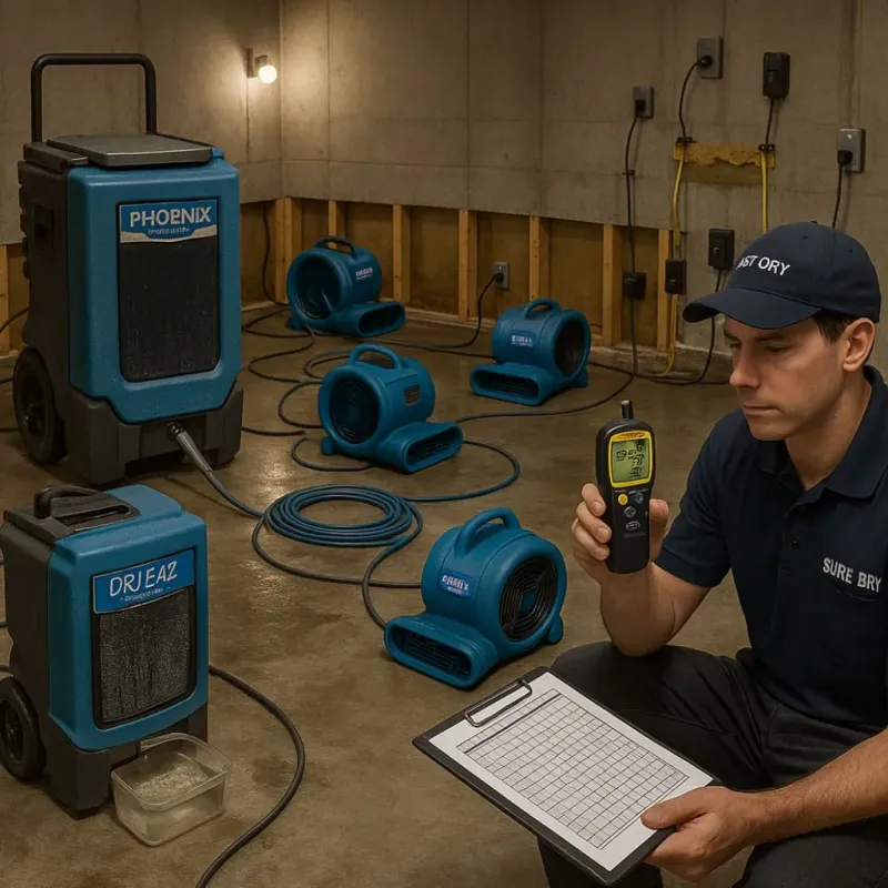 Structural Drying and Dehumidification process in Addison, NY